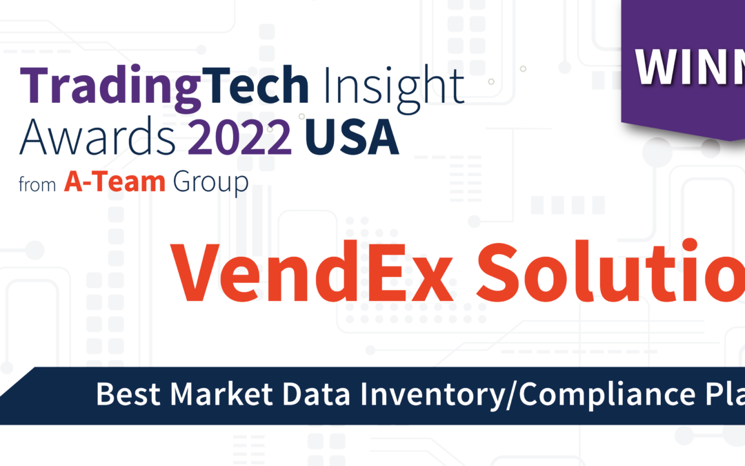 VendEx Solutions wins “Best Market Data Inventory/Compliance Platform”